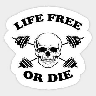 Skull Weight Lifting Lift Free Or Die Sticker